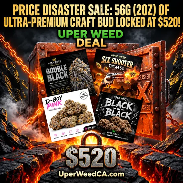 Price Disaster Sale: 56g (2oz) of Ultra-Premium Craft Bud Locked at $520!