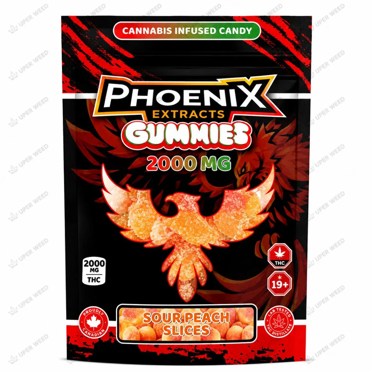 Phoenix Extracts Gummies 2000 MG - Sour Peach Slices photo 1