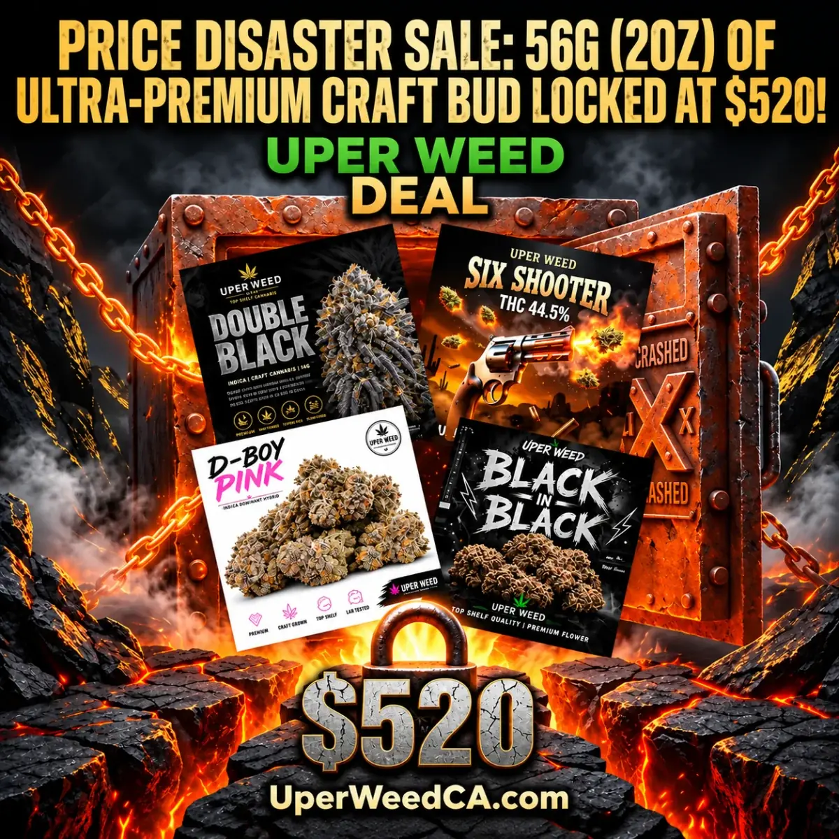 Price Disaster Sale: 56g (2oz) of Ultra-Premium Craft Bud Locked at $520! photo 1